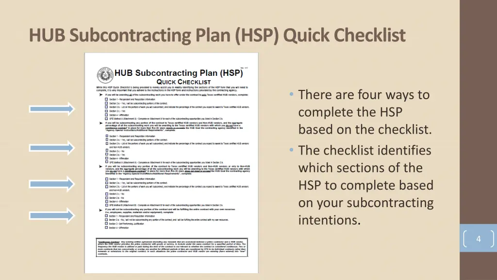 hub subcontracting plan hsp quick checklist