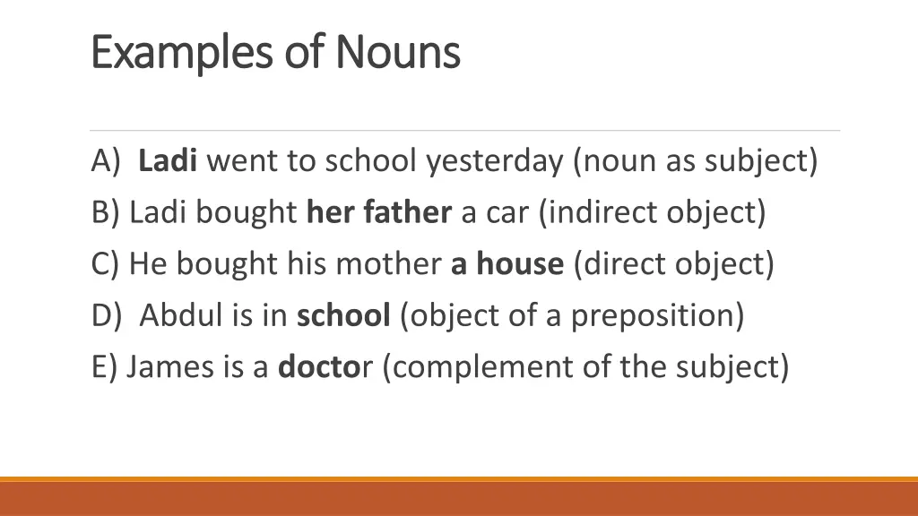 examples of nouns examples of nouns