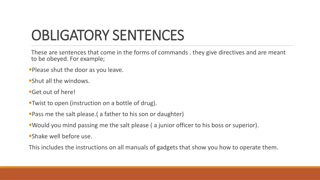 obligatory sentences obligatory sentences