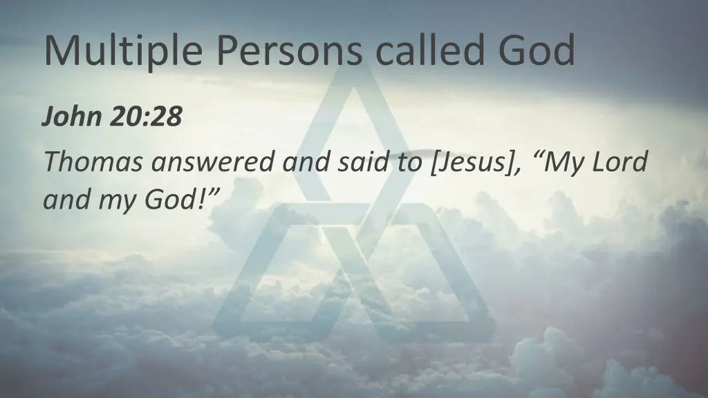 multiple persons called god 2