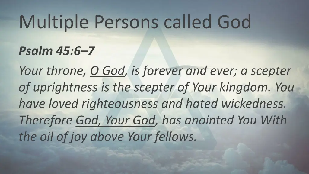 multiple persons called god