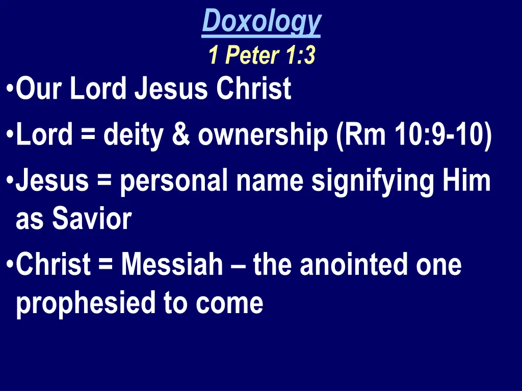 doxology 1 peter 1 3 1