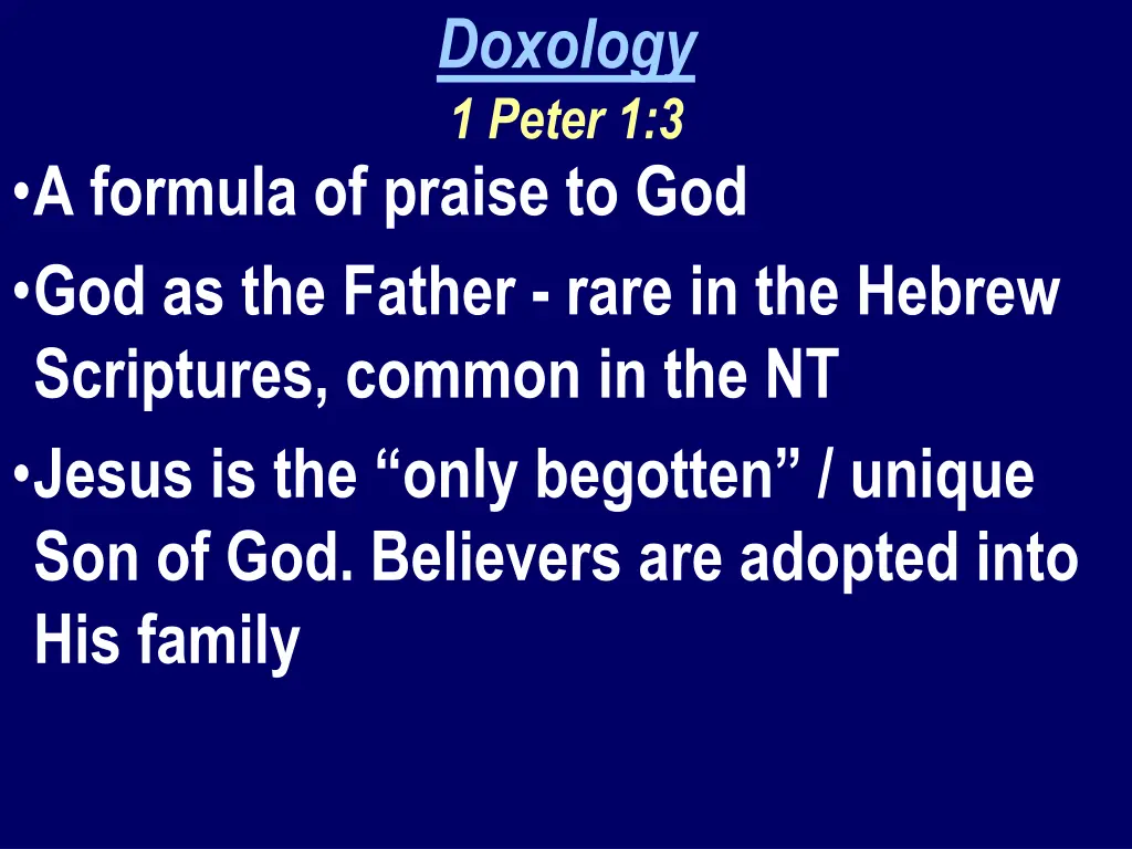 doxology 1 peter 1 3