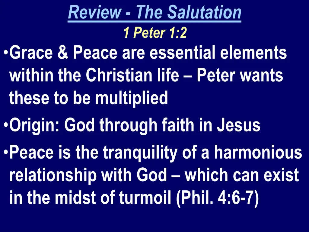 review the salutation 1 peter 1 2 grace peace