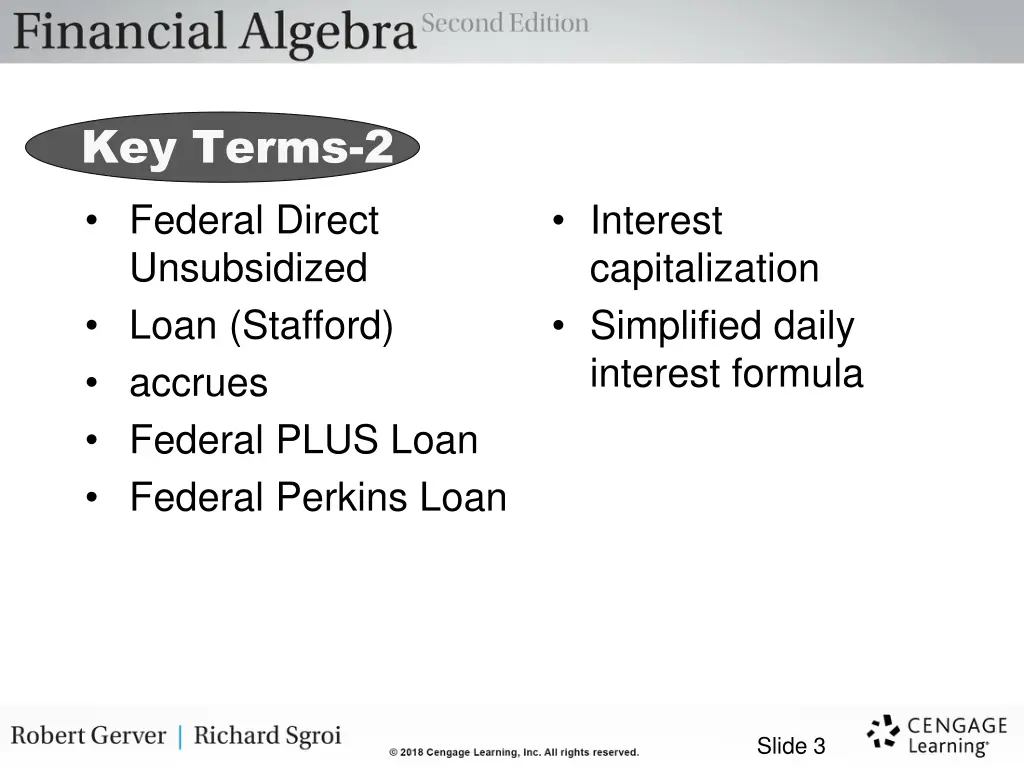 key terms 2 federal direct unsubsidized loan