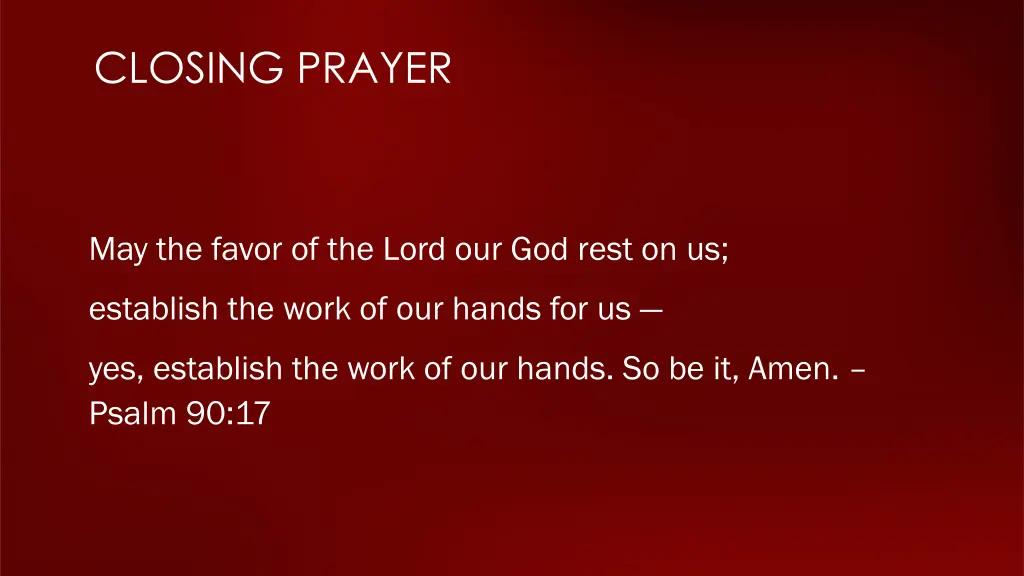 closing prayer