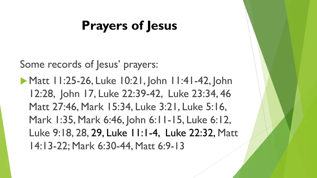 prayers of jesus