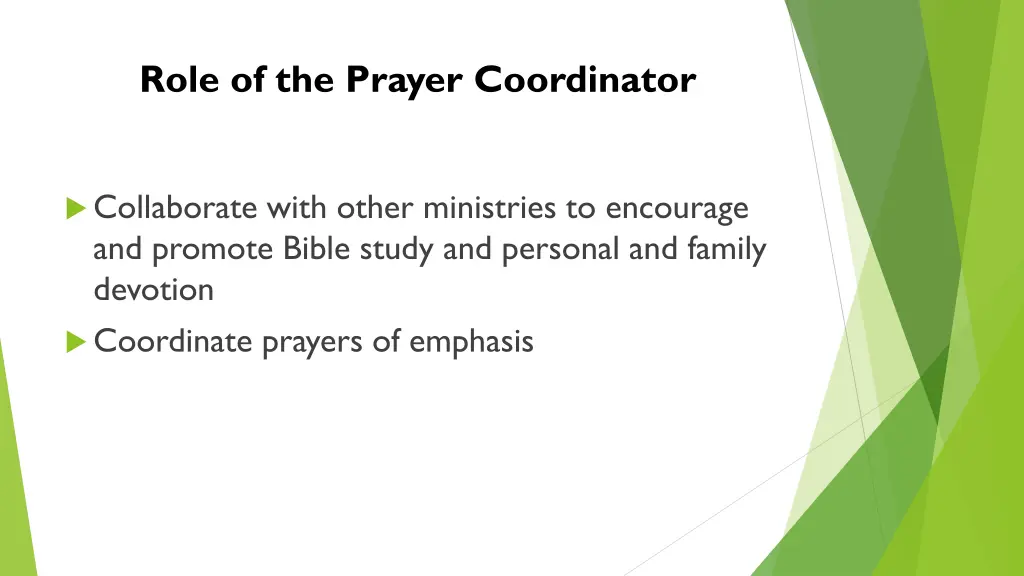 role of the prayer coordinator 2