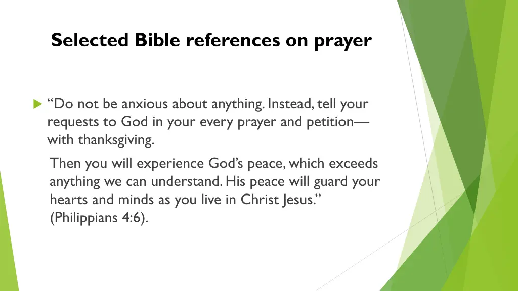 selected bible references on prayer