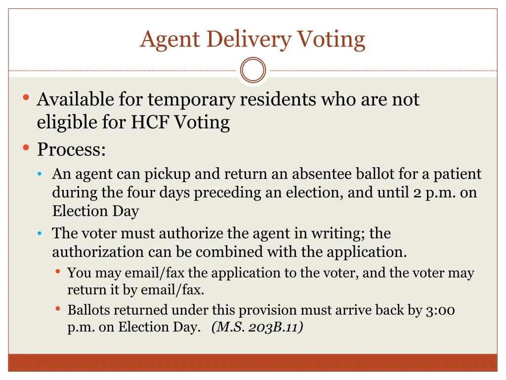 agent delivery voting