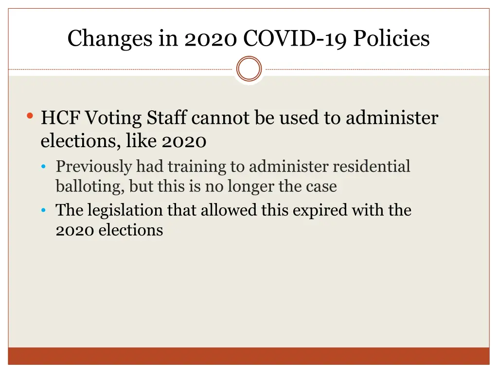 changes in 2020 covid 19 policies