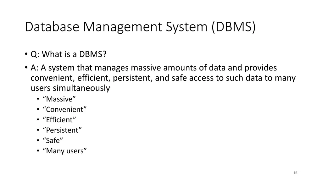 database management system dbms