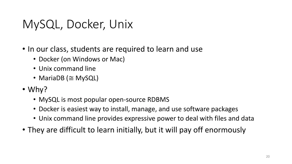 mysql docker unix