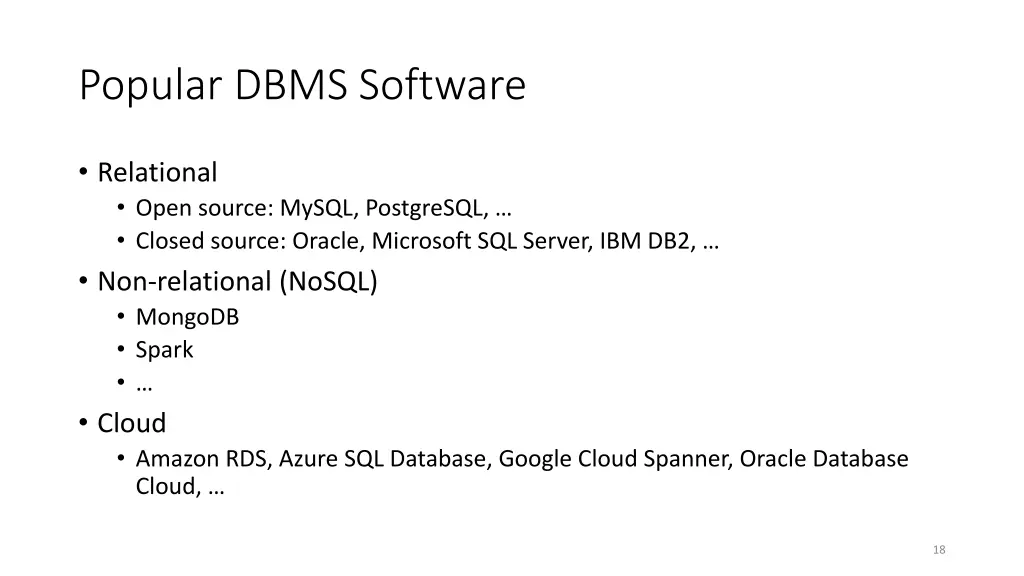 popular dbms software