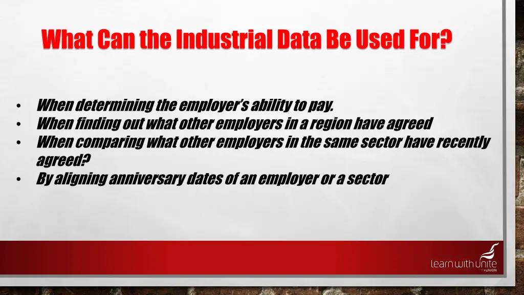 what can the industrial data be used for