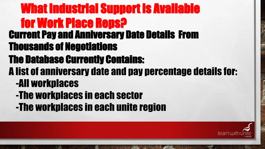 what industrial support is available what