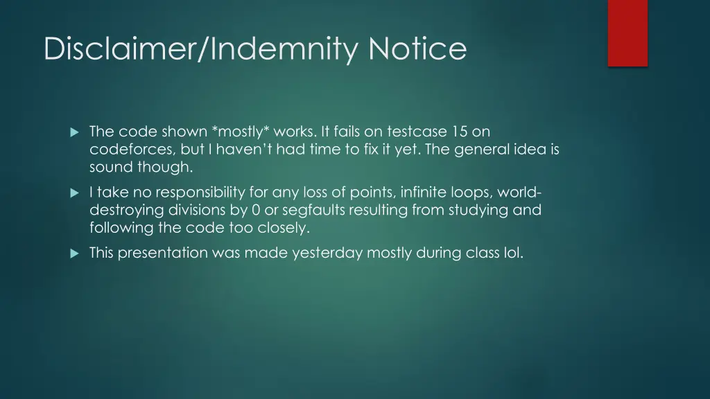 disclaimer indemnity notice