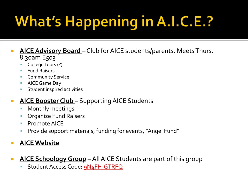 aice advisory board club for aice students