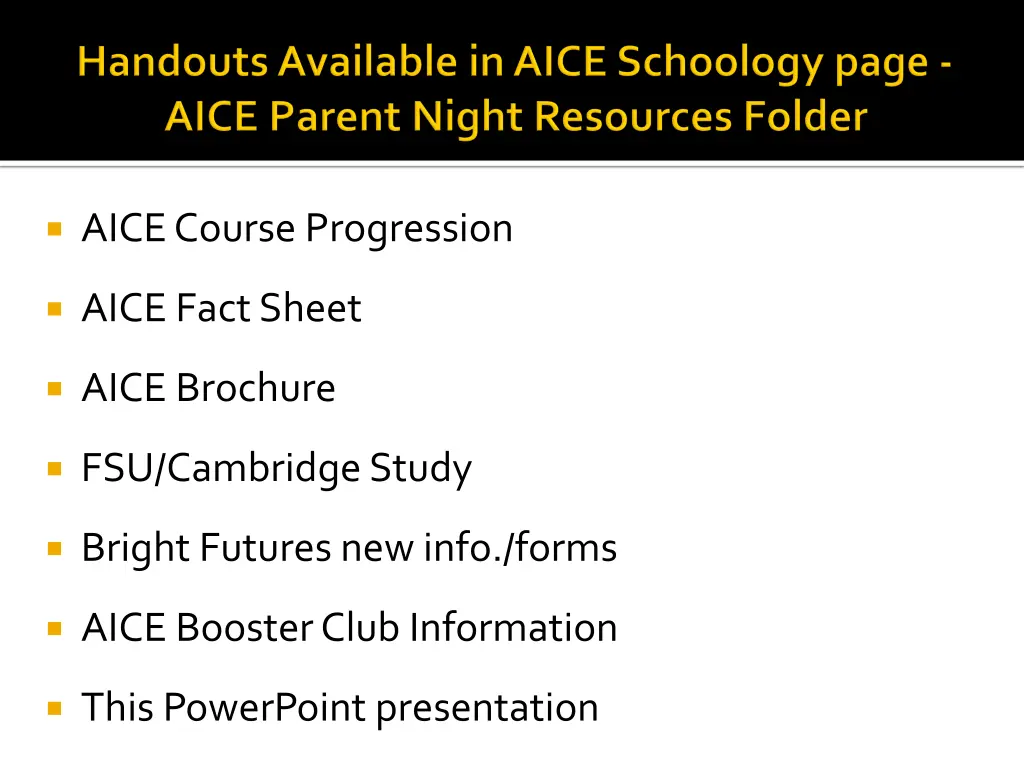 aice course progression