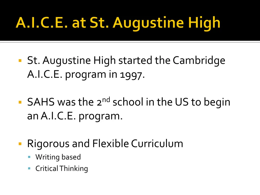 st augustine high started the cambridge