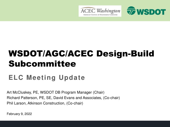 wsdot agc acec design build subcommittee