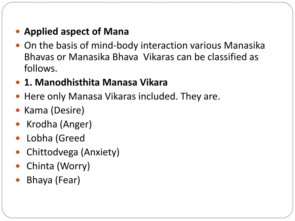 applied aspect of mana on the basis of mind body