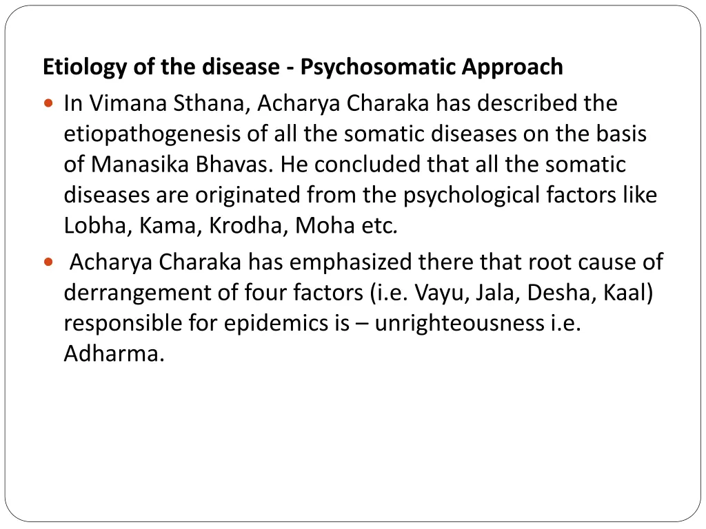 etiology of the disease psychosomatic approach