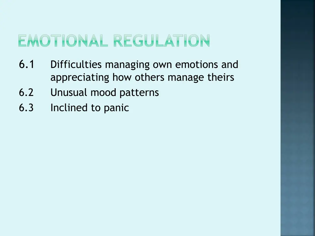 emotional regulation