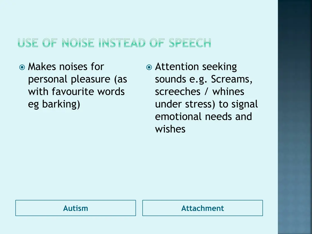 use of noise instead of speech