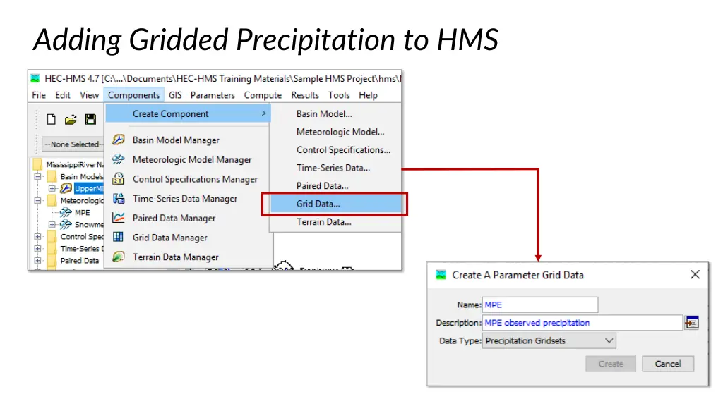 adding gridded precipitation to hms