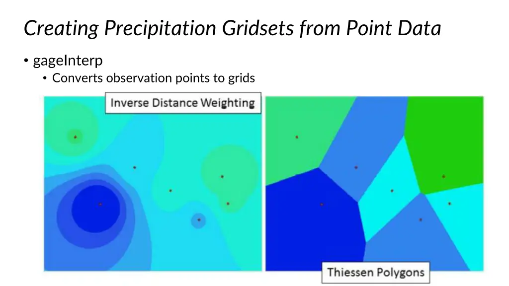 creating precipitation gridsets from point data