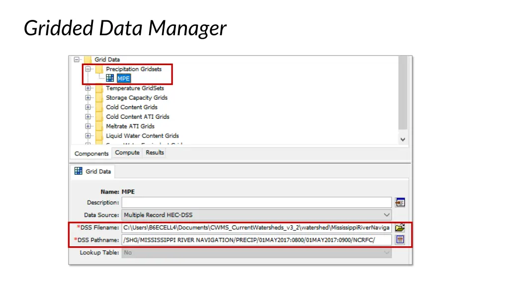 gridded data manager