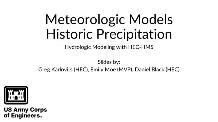 meteorologic models historic precipitation