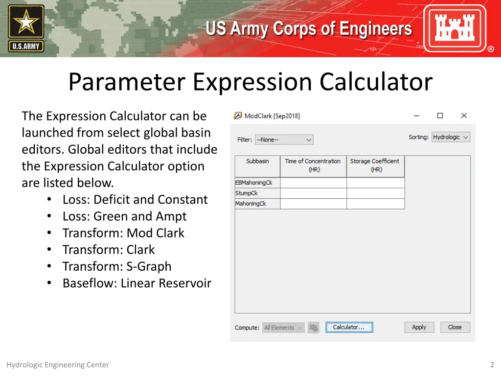 parameter expression calculator 1