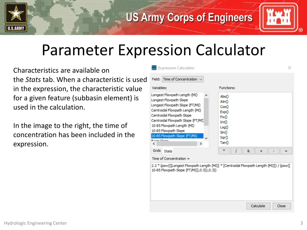 parameter expression calculator 2