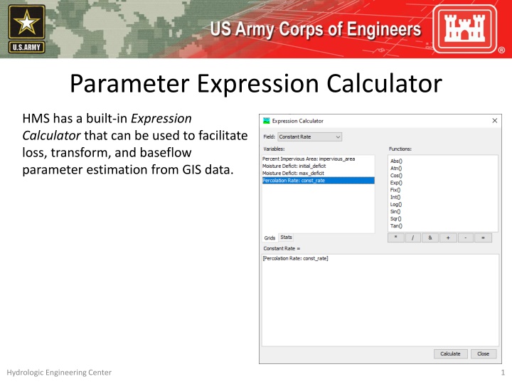 parameter expression calculator