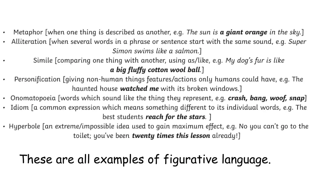 these are all examples of figurative language