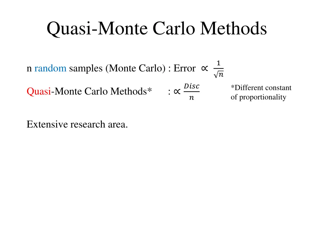 quasi monte carlo methods