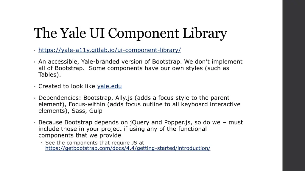 the yale ui component library