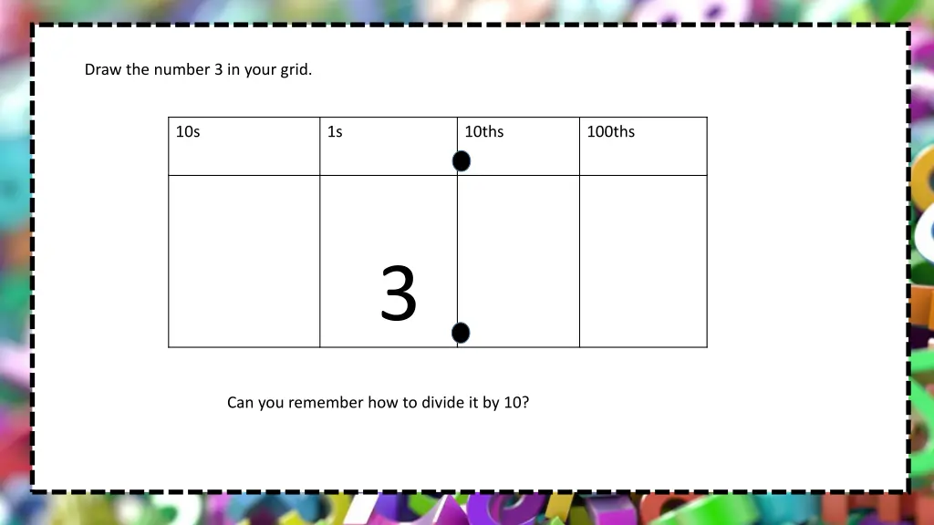 draw the number 3 in your grid