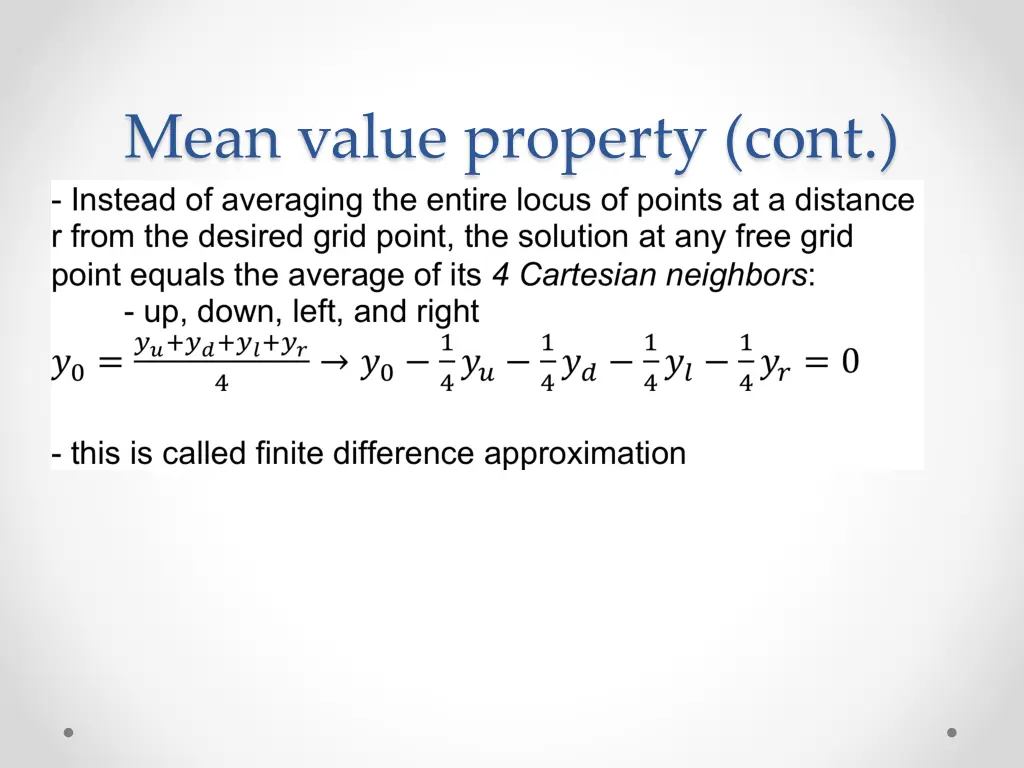 mean value property cont