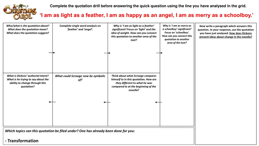 complete the quotation drill before answering 9