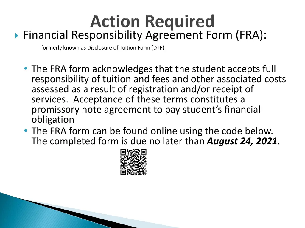 financial responsibility agreement form fra