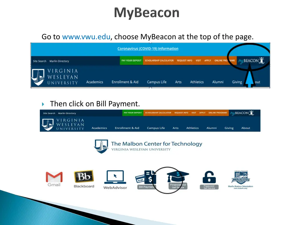 go to www vwu edu choose mybeacon