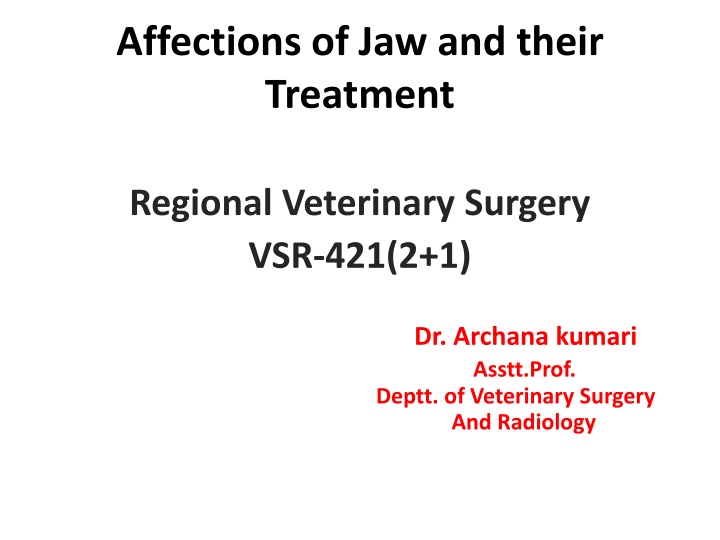 affections of jaw and their treatment