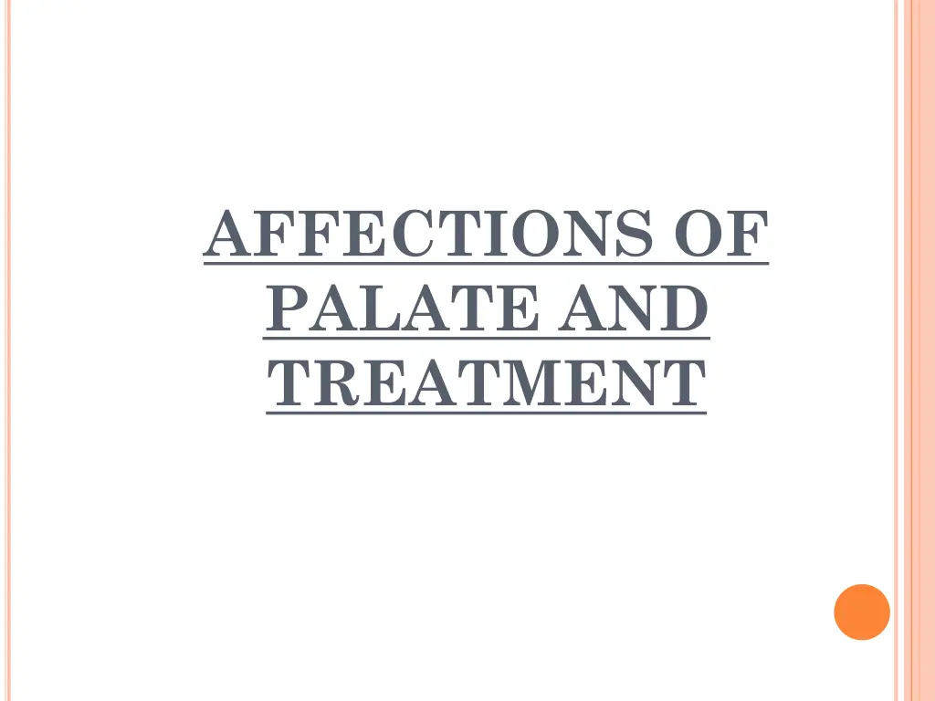 affections of palate and treatment