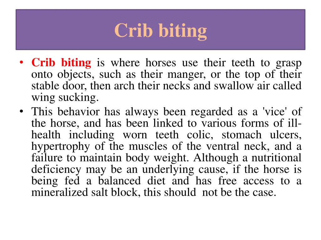 crib biting