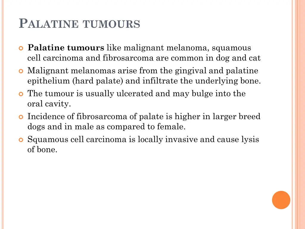 p alatine tumours