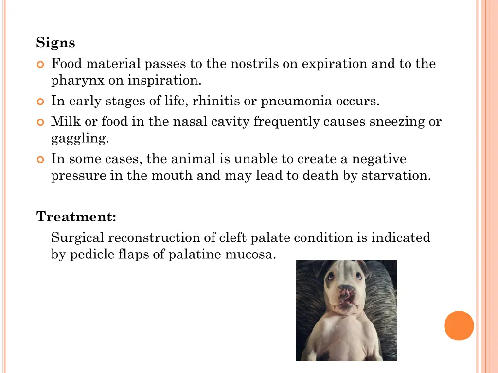 signs food material passes to the nostrils