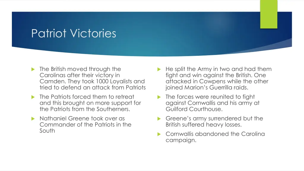 patriot victories